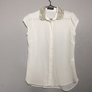 Sand Copenhagen Silk Blouse Sequin PeterPan Collar